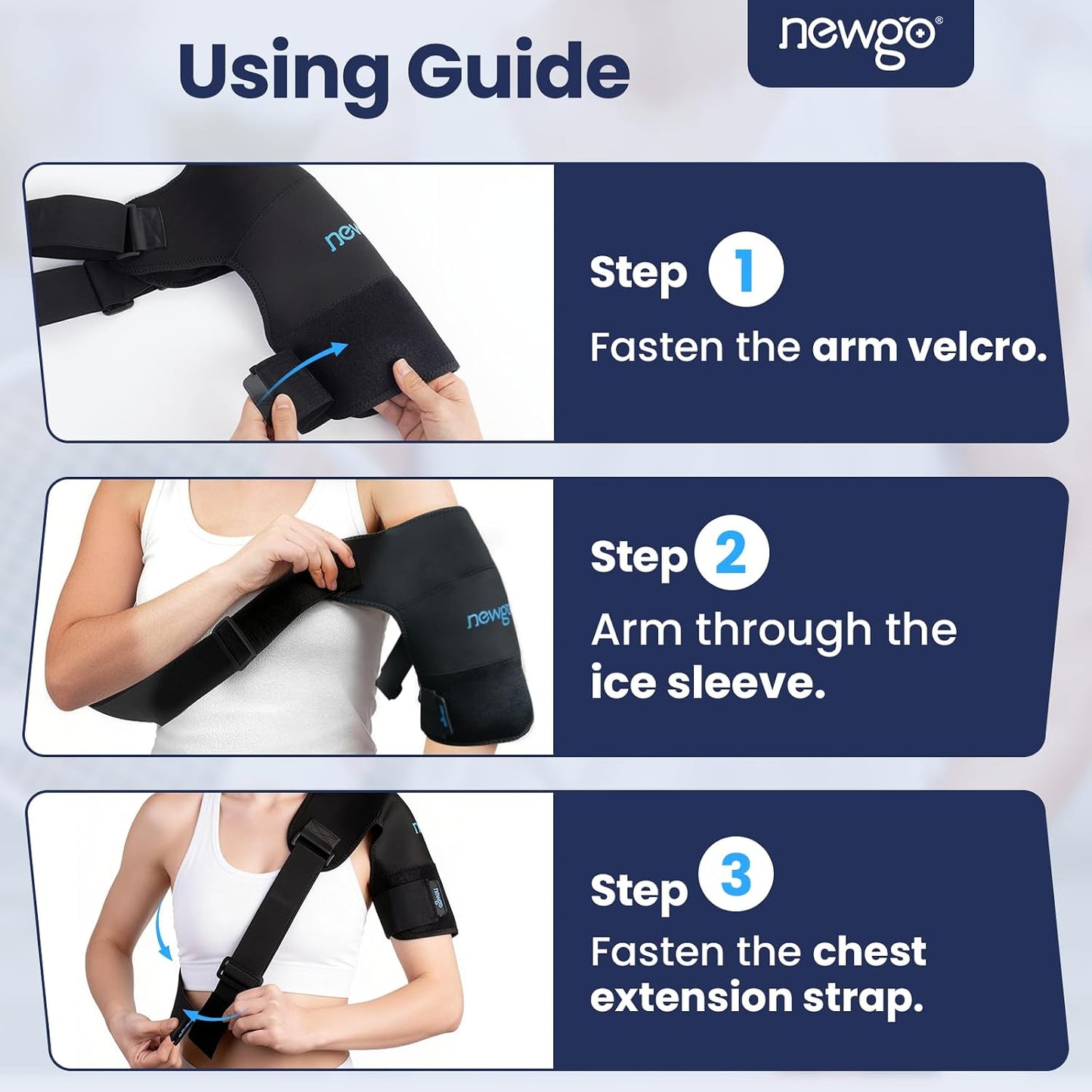NEWGO Shoulder Ice Pack Wrap - FSA Eligible, Reusable Gel Cold Compression Sleeve for Rotator Cuff, Shoulder Surgery Recovery & Injuries, Tendinitis, Frozen Shoulder - Fits Both Shoulders