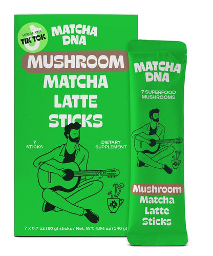 MatchaDNA Matcha Powder Sticks 7 Pack (20g Each) – Sweetened with Milk, No Sugar Added – Organic Matcha Powder Green Tea Latte Mix for Hot or Iced Drinks – Organic Macha Tea, Smooth Energy Boost