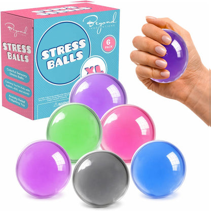 Stress Balls for Adults - 18 Pack | Fidget Toys | XL Stress Ball, Office Supplies, Squishy Fidget Toys | Anxiety Relief Calming Tool | Squishy Balls for Autism & ADHD, Assorted