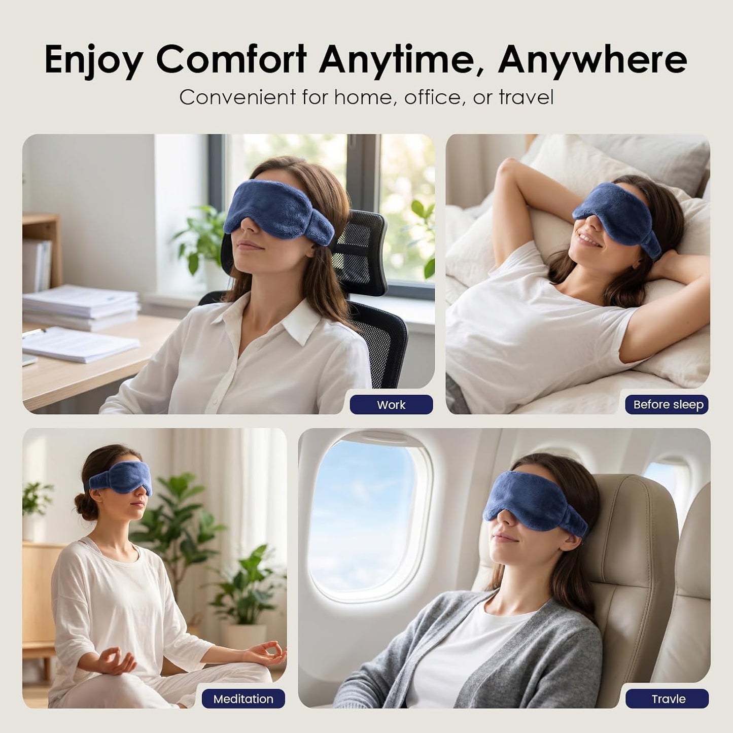 Heated Eye Mask for Dry Eyes, Steam Warm Compress for Stye Eye Treatment, Relieve, Hot Compress, Moist Heat Mask for Blepharitis (Steel Grey)