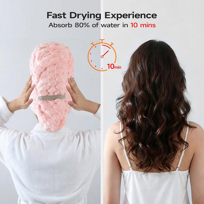 REDKISS 3 Pack Microfiber Hair Towels - Extra Large Hair Towel Wrap for Women, 24x42 inch Hair Towels with Elastic Strap, Super Soft Hair Drying Towels for Long, Thick, Curly Anti Frizz Turbans