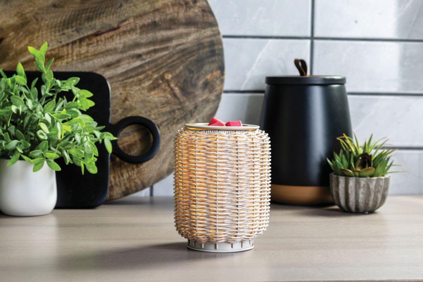 Candle Warmers ETC. Illumination Fragrance Warmer- Light-Up Warmer for Warming Scented Candle Wax Melts and Tarts or to Freshen Room, White Harmony