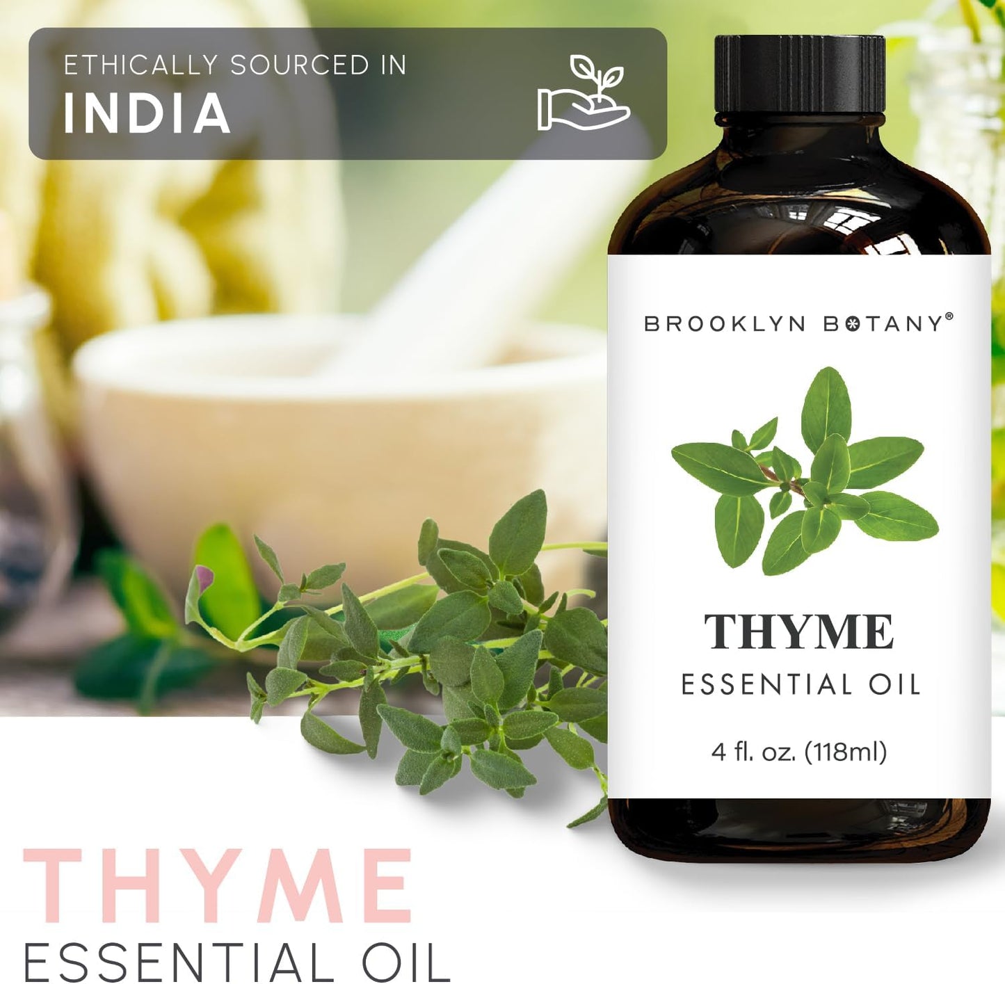 Brooklyn Botany Lavender Essential Oil - Huge 4 Fl Oz - with Glass Dropper - for Aromatherapy and Diffuser