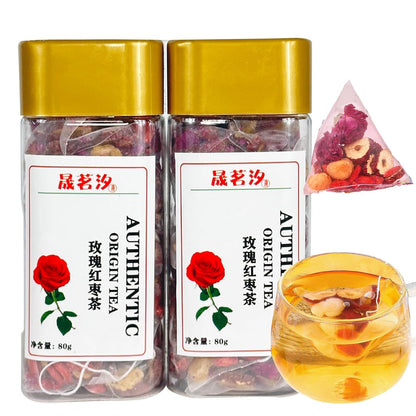 Longan Red Date Tea Rose Red Jujube Fruit Goji Berry Tea Bags Women's Five Treasures Tea Date Longan Goji Berry Roses Wolfberry Flower Chinese Herbal Fruit No addition Caffeine Free 桂圆红枣枸杞茶 玫瑰红枣茶 160g/5.65oz