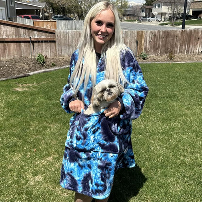 Krifey Wearable Blanket Hoodie, Oversized Sherpa Hooded Blanket for Adults | Soft sherpa fleece with sleeves and pocket; oversized fit for lounging, WFH, camping, Christmas and white elephant gifts.