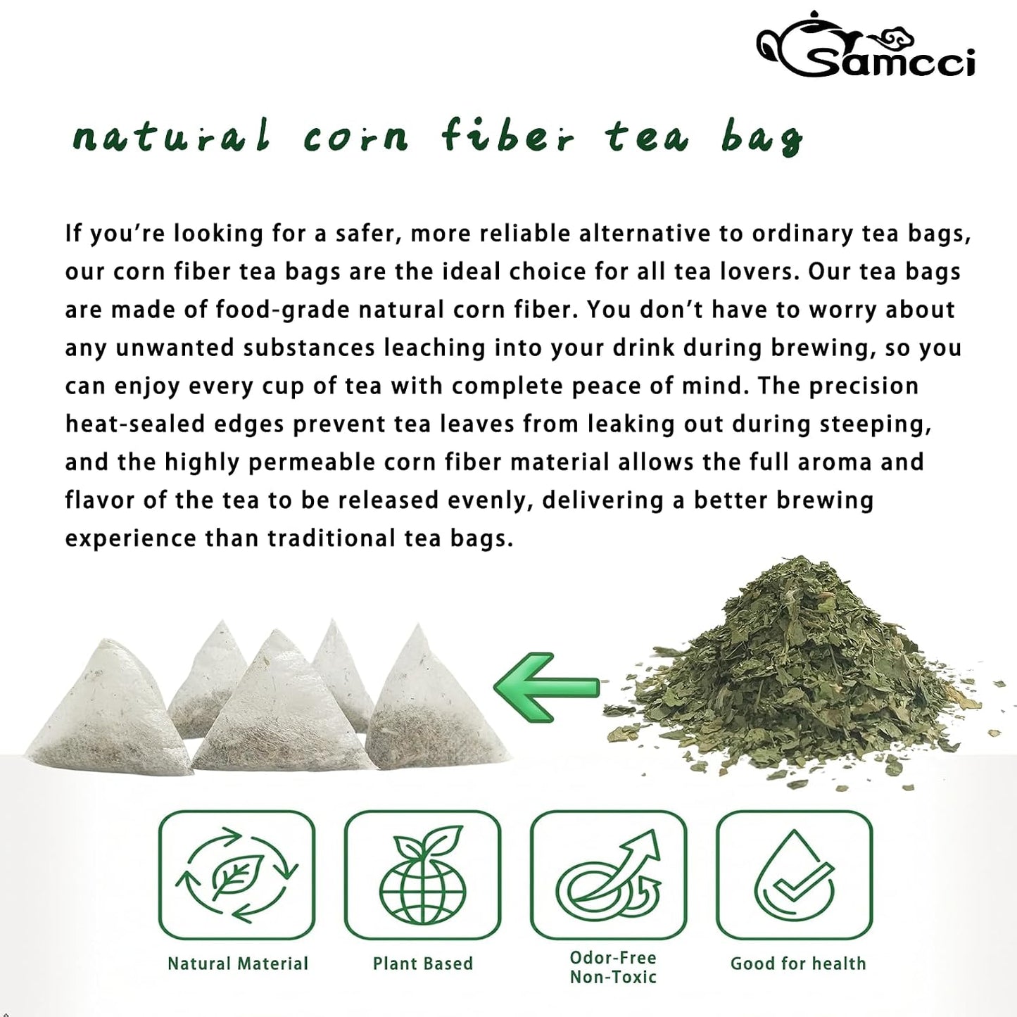Samcci - Milk Thistle Tea Bags, 50 Teabags, 3g/bag - 100% Natural Milk Thistle Seeds Support Liver Herbal Tea, Caffeine Free - No Additives - No Sugar - Non-GMO - No Gluten