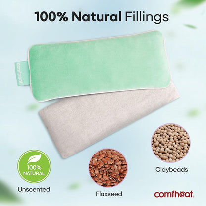 Unscented Weighted Eye Pillow for Yoga, Microwavable Moist Heat Eye Compress Mask with Washable Cover for Relaxation, Sleeping, Meditation, Yoga, Spa, Migraine Relief
