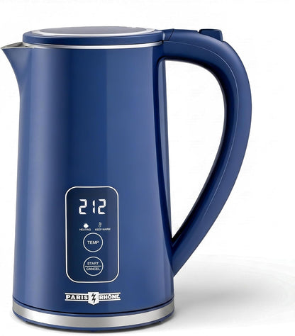 Electric Kettle Temperature Control, 1.7L Extra Large Electric Tea Kettle, 4H Keep Warm Hot Water Kettle with 6 Presets, LED Screen Electric Kettles for Family Meal Party Office Break Room