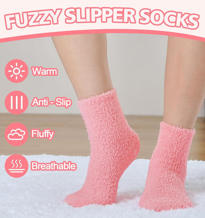 Slipper Socks for Women Men Grip Hospital Socks with Grips Fuzzy Non Slip Warm Womens Gifts