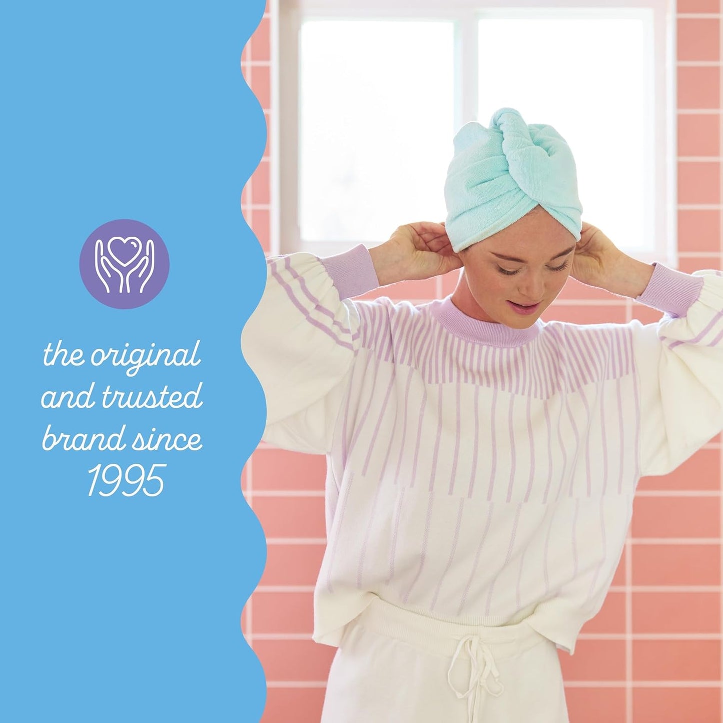 Turbie Twist 2-Pack Microfiber Hair Towel for Beauty, Travel, Gifting - Hair Wrap Turban for Straight, Wavy & Curly Hair - Premium Personal Care - Dark Purple & Light Purple