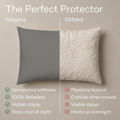 Ultra Soft Pillow Protectors with Zipper Standard Size - Set of 8 Breathable Pillow Covers - 100% Protection Against Stains, Dust & Dirt - Machine Washable (White)