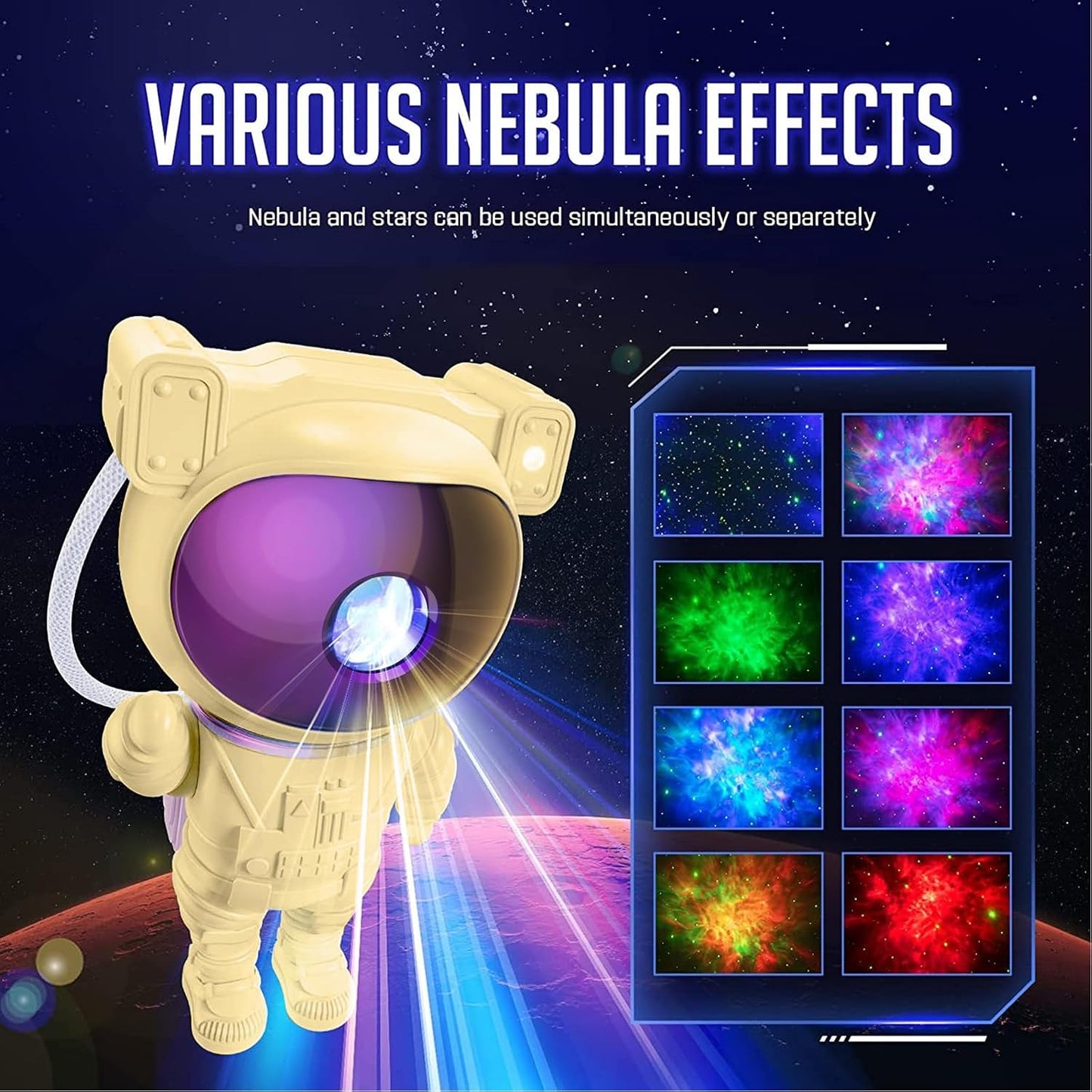 Star Projector Galaxy Night Light - Astronaut Space Projector, Starry Nebula Ceiling LED Lamp with Timer and Remote, Kids Room Decor Aesthetic, for Christmas & Birthdays