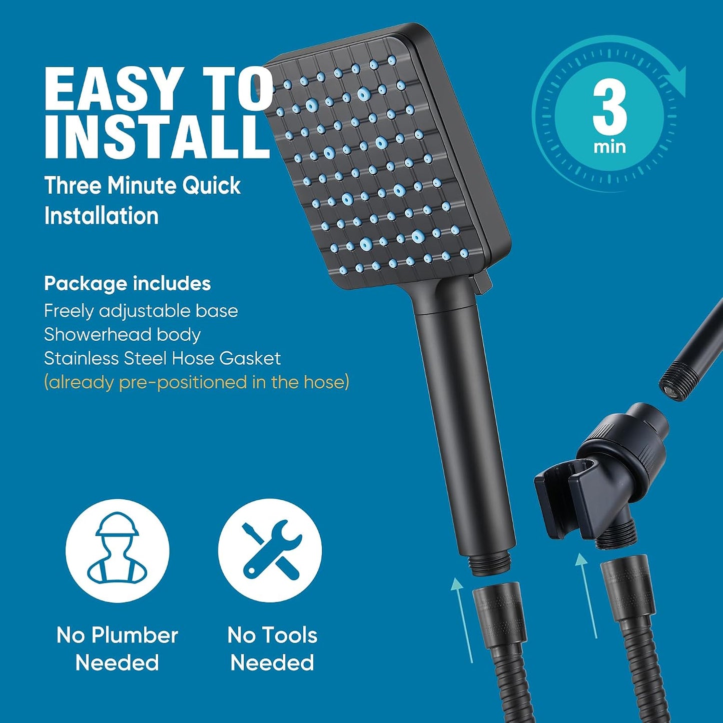 Cobbe Filtered Shower Head with Handheld, High Pressure 6 Spray Mode Showerhead with Filters, Water Softener Filters Beads for Hard Water - Remove Chlorine - Reduces Dry Itchy Skin, Chrome
