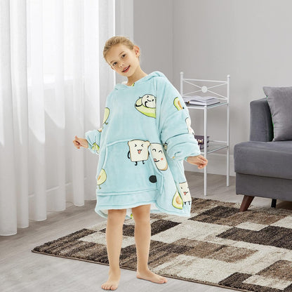 THREE POODLE Wearable Blanket Hoodie for Women, Oversized Sherpa Sweatshirt Blanket for Adults Men, Cozy Hooded Blankets, Gifts for Teen Girls Women Mom Sister