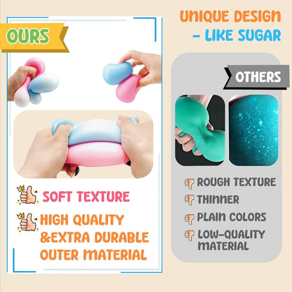 Fidget Toys Stress Balls for Kids & Adults - Changes Color in The Sun - Malt Sugar Squishy Fidget Toys - Slow Rise Gel Ball - Stretchy Squeeze Stress Relief Balls for Anxiety