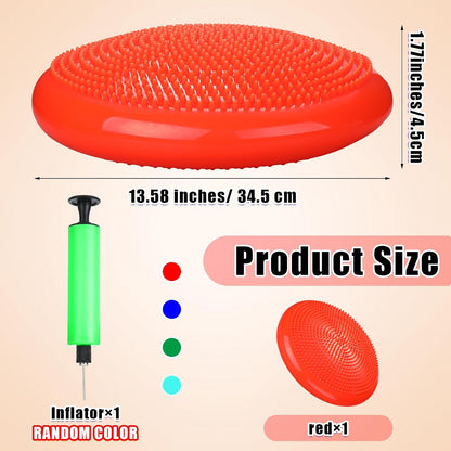 Silipull Wobble Cushion with Inflation Pump Balance Disc Stability Disc Wiggle Seat Therapy Exercise Office Chair or Sensory