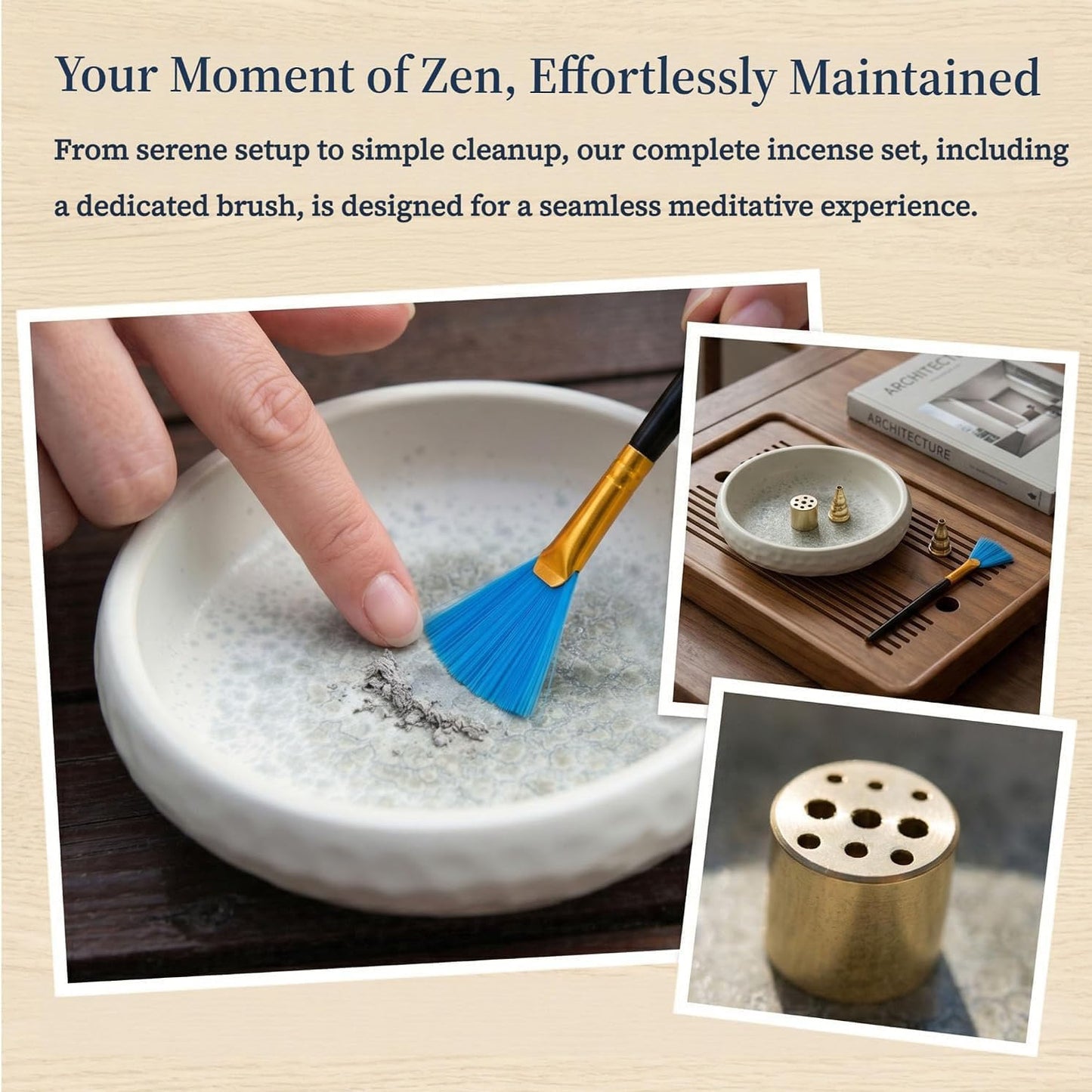 6 Inch Incense Holder with Ash Catcher,Handmade Crack Blue Glaze Ceramic Incense Burner Bowl with 9-Hole Design for Sticks,Cones,Coils Sage,Palo Santo - Perfect for Meditation,Yoga & Zen Home Décor