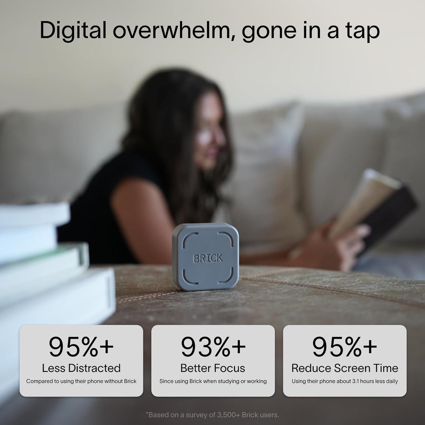 The Brick Phone Access Blocker Device for Cell Phones - Subscription-Free Phone Lock, Limits Smartphone Access, Reduces Screen Time & Improves Focus - High-Grade Magnet & Anti-Slip Silicone