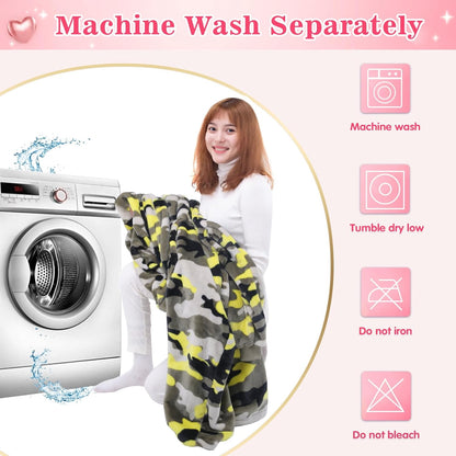 Waitu Wearable Blanket Sweatshirt Gifts for Women and Men, Warm and Cozy Giant Blanket Hoodie, Thick Flannel Blanket with Sleeves and Giant Pocket - Dark Gray