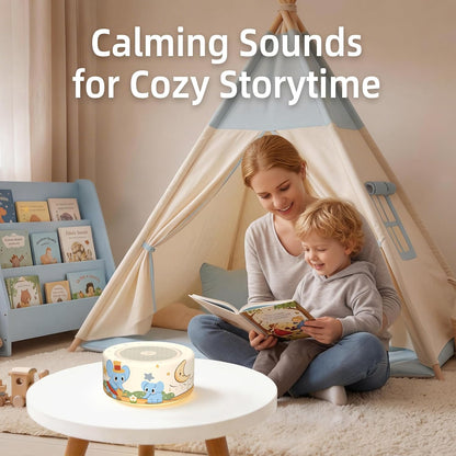 Kipcush White Noise Machine for Baby & Adults, 30 Soothing Sounds, Soft Non-Glare Nursery Lamp, 8 Color Night Lights, Memory Function (Angel V1 White, Standard)