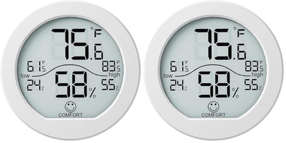 SECRUI Digital Hygrometer Thermometer for Room Temperature Humidity Meter Indoor Thermometer Accuracy Calibration LCD Temperature Sensor with Maximum and Minimum Records, TH1, White