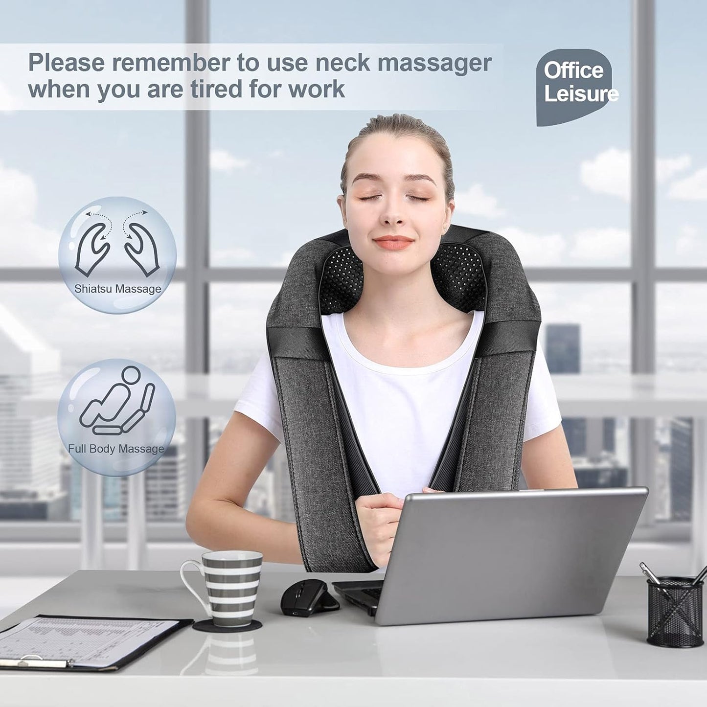 Shiatsu Neck Back and Shoulder Massager with Heat for Pain Relief Deep Tissue, Christmas Women Men Gifts for Mom Dad, Wife Husband, Him Her, Fathers Day, Mothers Day, Birthdays Gift (NOT Cordless)
