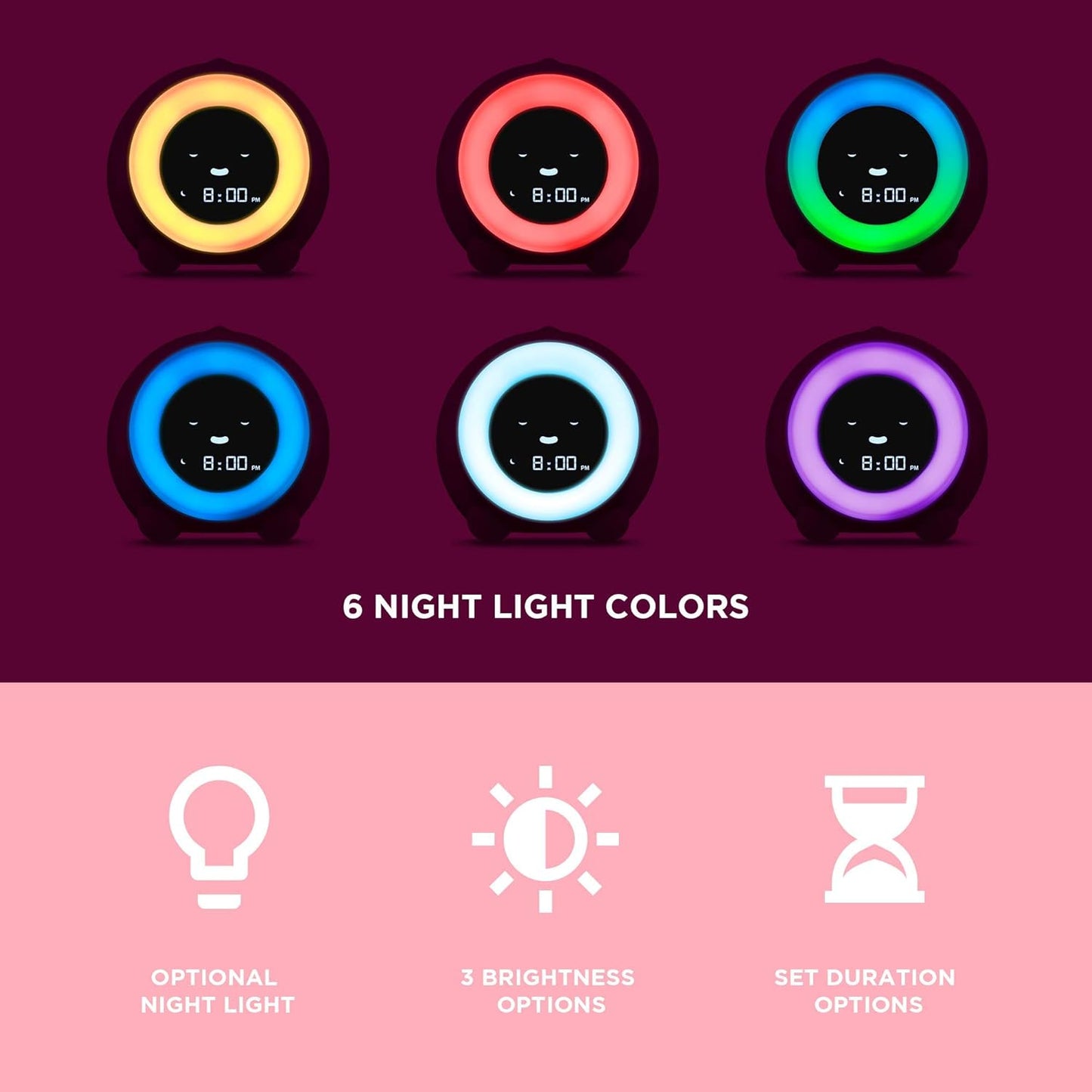 LittleHippo Mella: Kids Alarm Clock, Ready to Rise Children's Sleep Trainer, Night Light, Sound Machine and OK to Wake for Toddlers and Kids - Arctic Blue (Updated 2025)