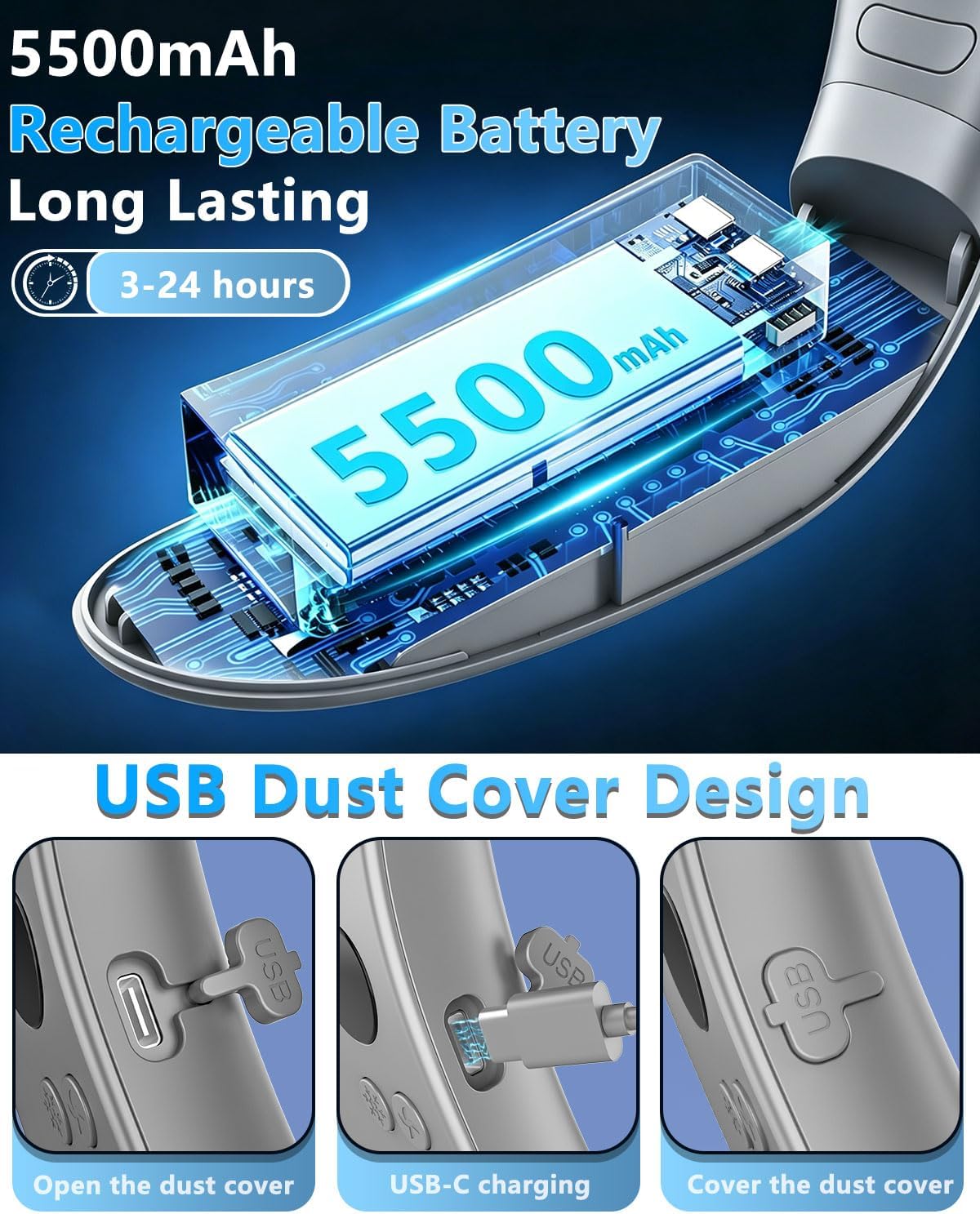 Portable Fan Clip on Pants-Personal Little Light Weight Waist Fan Coolclip Belt Hip Pocket Hard Hat,Wireless Wear Charging Battery Powered Quiet Undershirt Waist Band Coolclip Fans Adult Kid White