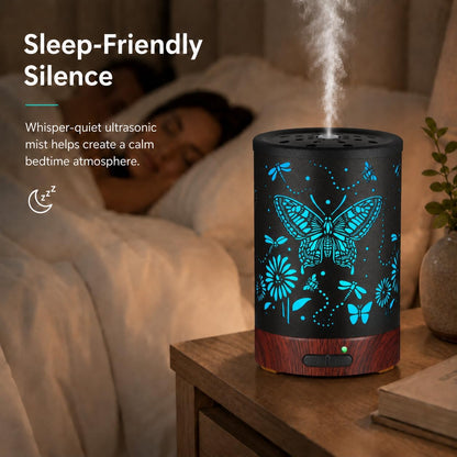 Essential Oil Diffuser, Ultrasonic Diffuser for Essential Oil, Cool Mist Humidifier Aromatherapy Diffuser with 7 Color Lighting Changing Modes, Waterless Auto Shut-Off for Home（Flower Fairy）