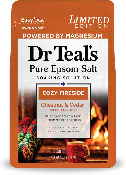 Dr Teal's Epsom Salt Magnesium Soak, Cozy Fireside, 3 lbs