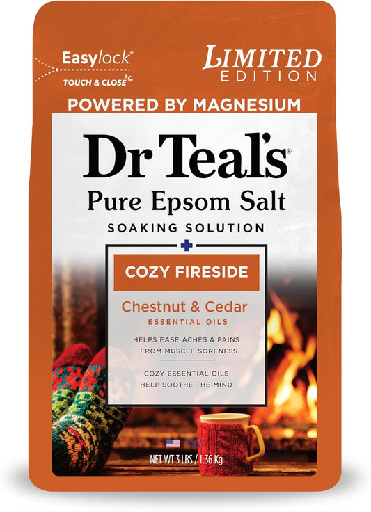 Dr Teal's Epsom Salt Magnesium Soak, Cozy Fireside, 3 lbs