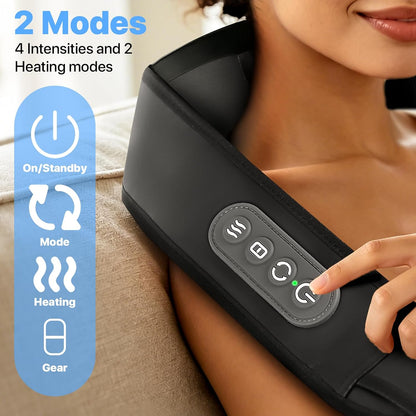 Neck and Back Massager, Deep Tissue Massager for Neck & Back Muscle Pain Relief, Black