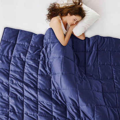 L'AGRATY Weighted Lap Pad 7lb: Small Weighted Blanket for Adults - Cooling Portable Travel Blanket for Relaxation Sleeping - Washable All-Season (29" x 24")