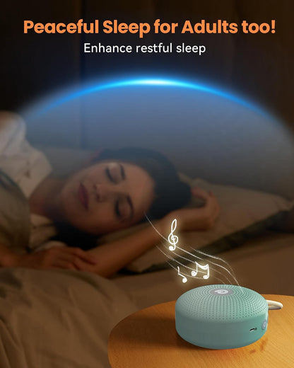 Dreamegg Portable Noise Machine for Baby Adult, Features Powerful Battery, 21 Soothing Sound, Noise Canceling for Office & Sleeping, Sound Therapy for Home, Travel, Registry Gift, Classic White