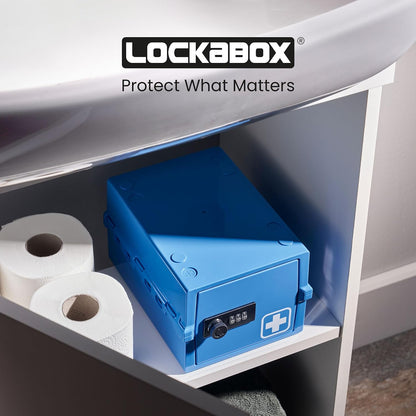 Lockabox Mini™ | Small Lock Box with Combination Lock (Half Letter Sized) | Mini Lockable Box for Small Medicines, Snacks & Mobile Phones | External Size 8.8 x 6.1 x 4.7 Inches (Crystal)