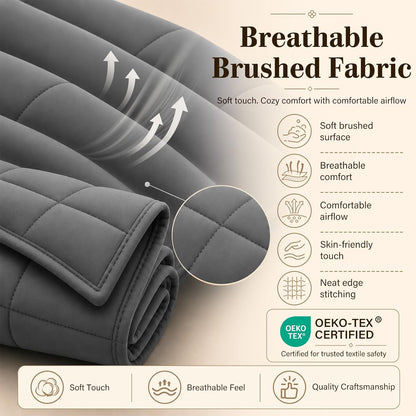 L'AGRATY Weighted Lap Pad 7lb: Small Weighted Blanket for Adults - Cooling Portable Travel Blanket for Relaxation Sleeping - Washable All-Season (29" x 24")