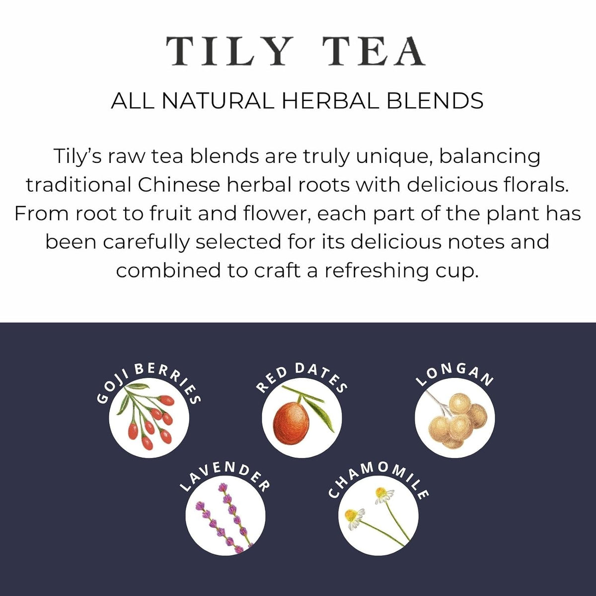 Tily Tea Evening Calm Herbal Tea - Nighttime Tea with Chamomile and Lavender - Caffeine Free - 10 Plastic-Free Teabags