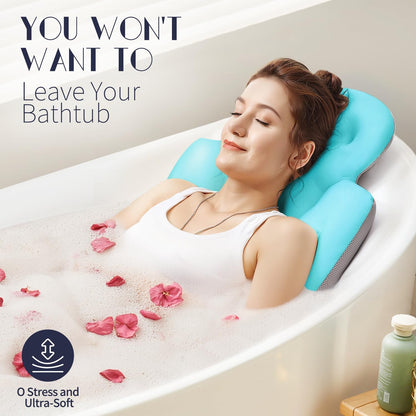 Full Body Bath Pillow for Bathtub, Thick Bathtub Cushion, Luxury Tub Pillow for Bath for Headrest Neck and Back Support White 51" x 16"