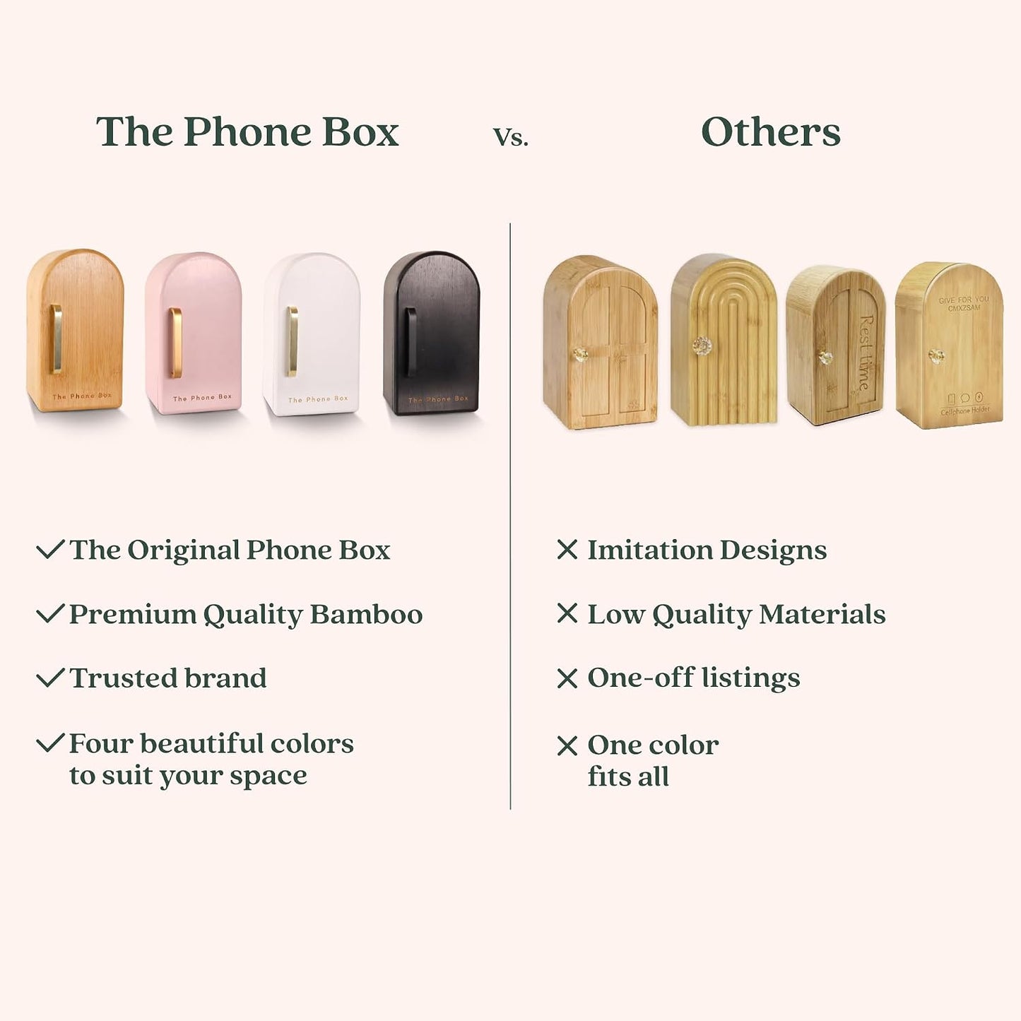 Papaya The Phone Box, Cell Phone Box for Family Time, Premium Bamboo Wood