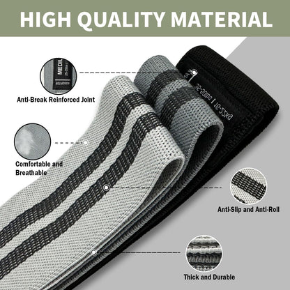 KANGFITER Non-Slip Fabric Resistance Bands for Working Out 3 Levels