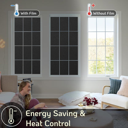 LUTE Blackout Window Film, Window Tint for Home Privacy, 17.5" x 78.7"