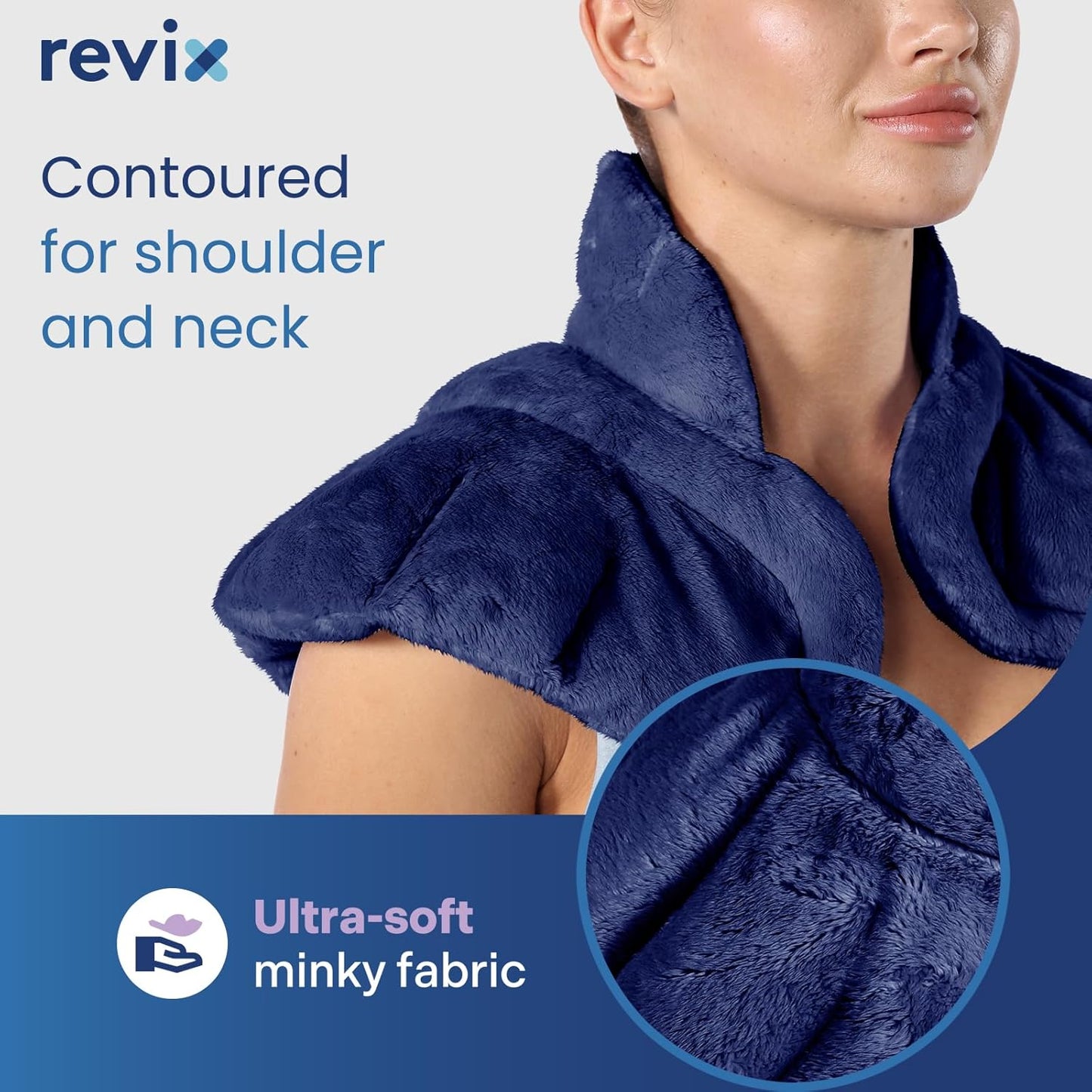 REVIX Microwave Heating Pad for Neck Shoulders and Back with Moist Heat, Weighted Microwavable Heated Neck Wrap Warmer, Scented