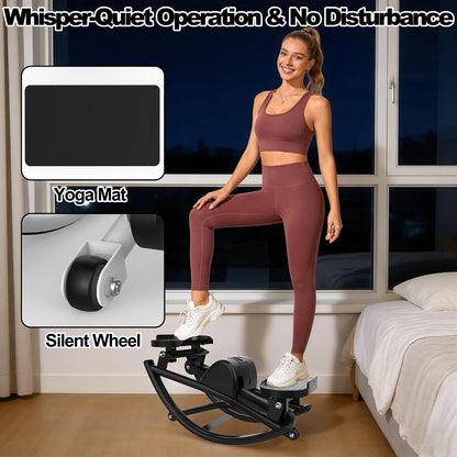 KINMAC Lateral Stepper for Exercise-Rocking Stepper Machine with Resistance Bands & Anti-Slip Mat and LCD Monitor, Professional Stair Stepper for Home Workout
