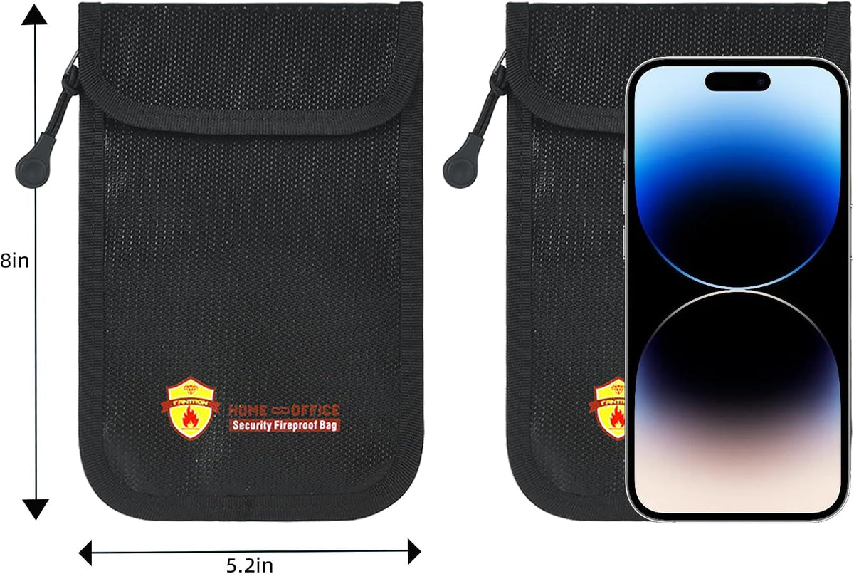 3 Pcs Fireproof Waterproof Document Bag(2000℉), Fire and Water Resistant Safe Zipper Storage Organizer Pouch for A4 A5 Documents Holder, Cash, Passport, Tablet, Laptop, File, Jewelry,(Black)
