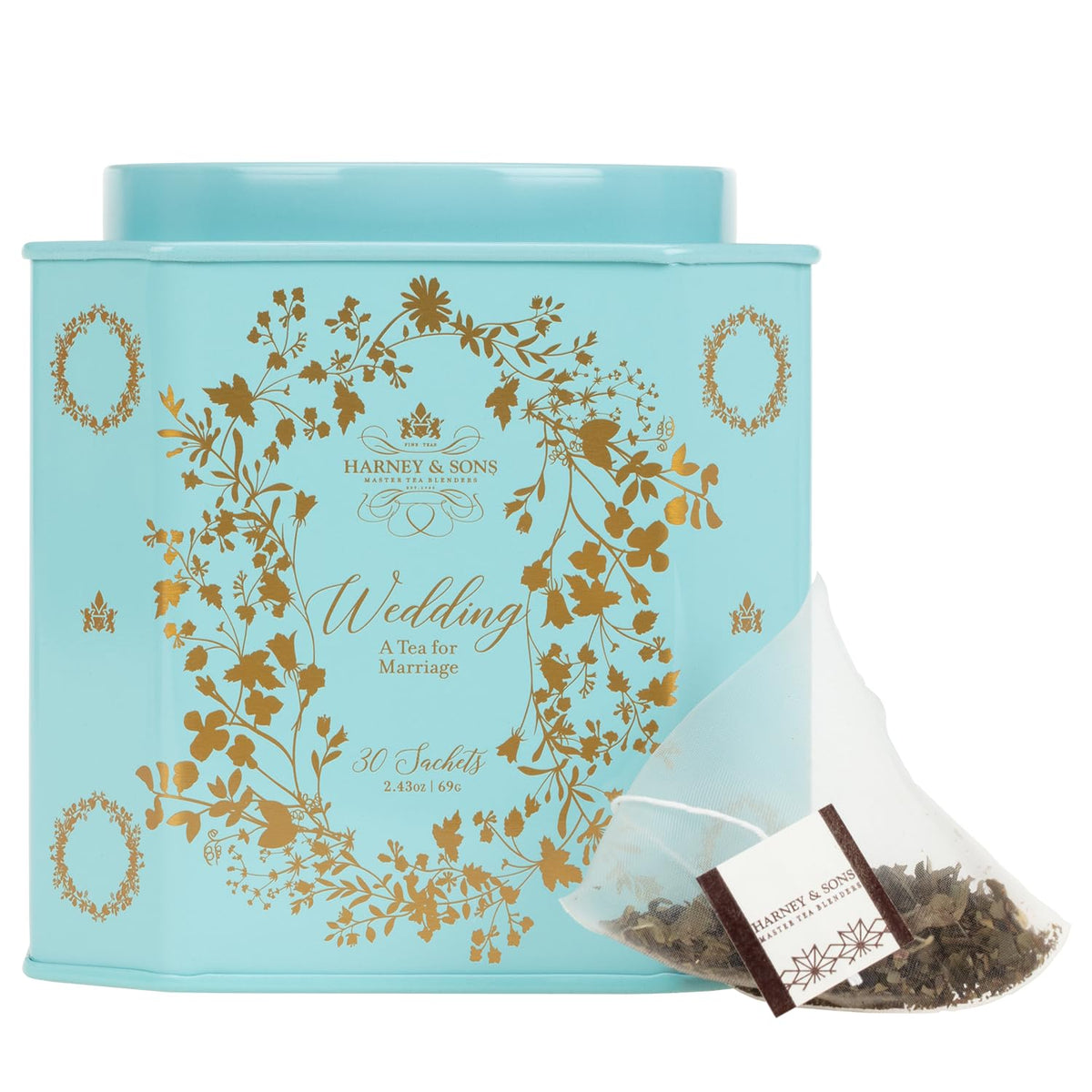 Harney & Sons Wedding Tea, White Tea Blend, 30 Sachets in Tin