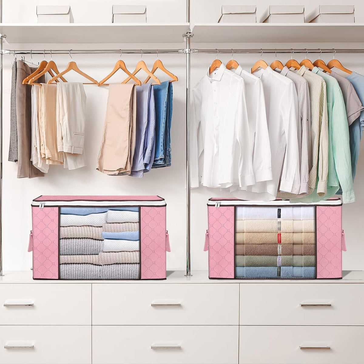 90L Large Storage Bags, Clothes Storage Bins Closet Organizers