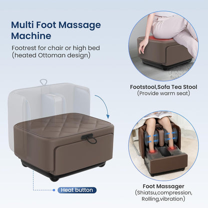 COMFIER 2 in 1 FSA Foot Massager Machine, HSA Shiatsu Foot and Calf Massager with Heat,Kneading,Vibration,Compression Massagers for Feet Health,Ankle & Leg Tired, Plantar Fasclitis,Gift for Men Women