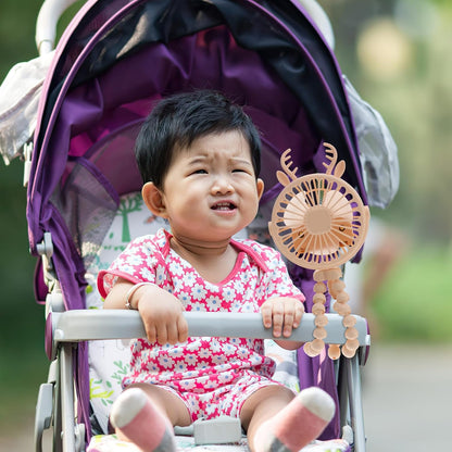USB Stroller Fan with Flexible Tripod, Adjustable Head and LED Lights