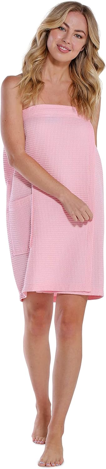 Turquaz Lightweight Knee Length Waffle Robes For Women Spa Bath Waffle