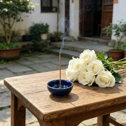 Hosley Tibetan Style Aluminum Incense Burner & Candle Holder - Aged Silver Finish, 4.5" Diameter Incense Stick Holder for Aromatherapy, Meditation & Home Decor